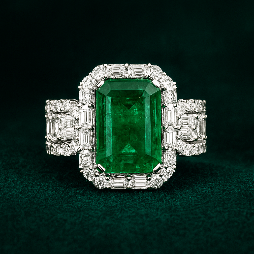 EmeraldNoblesse™ Ring in white gold 18k, photo 4