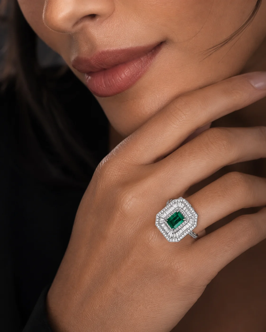 "EmeraldPrestige™" Ring in white gold 18k, photo 2