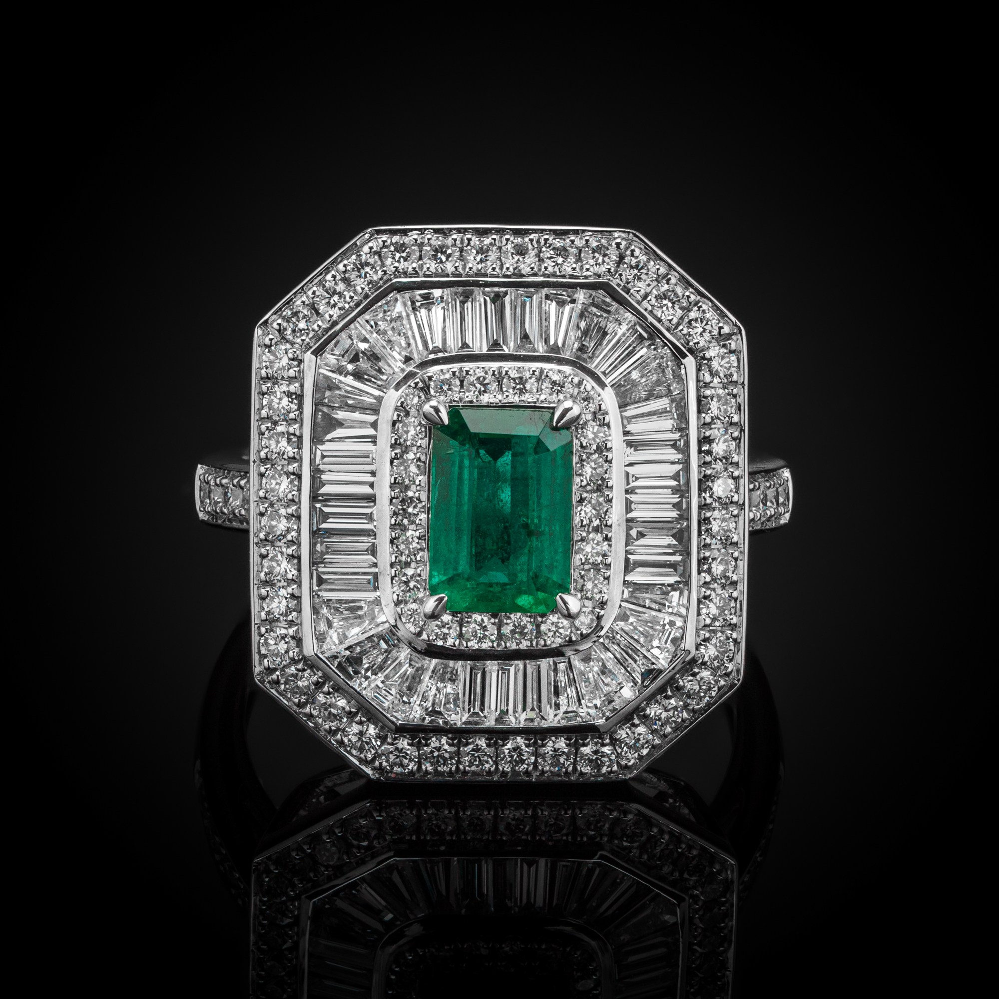 "EmeraldPrestige™" Ring in white gold 18k, photo 4