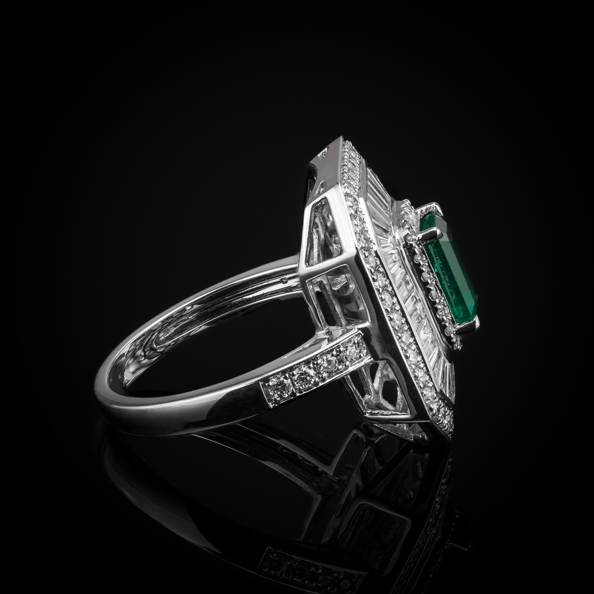 "EmeraldPrestige™" Ring in white gold 18k, photo 5