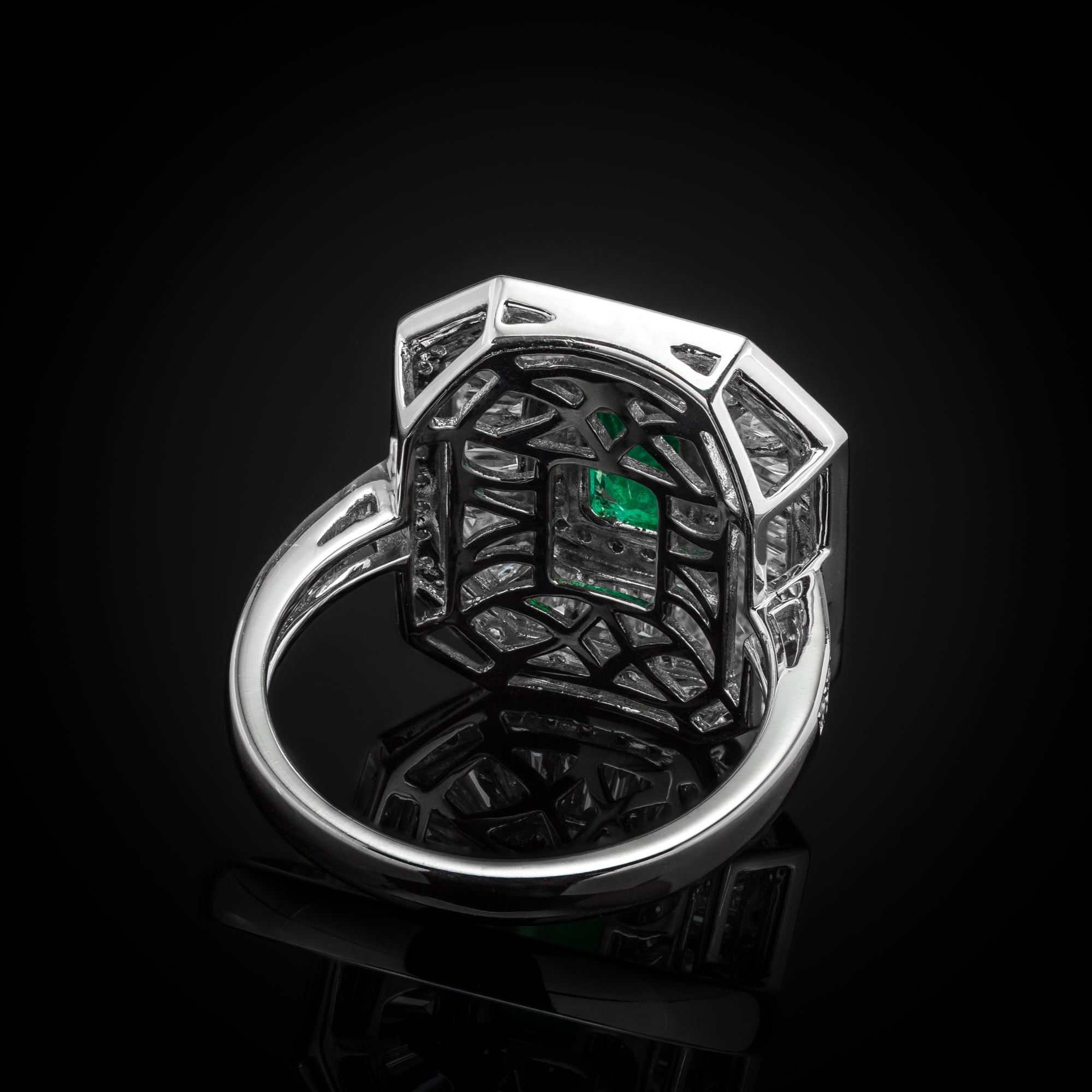 "EmeraldPrestige™" Ring in white gold 18k, photo 6