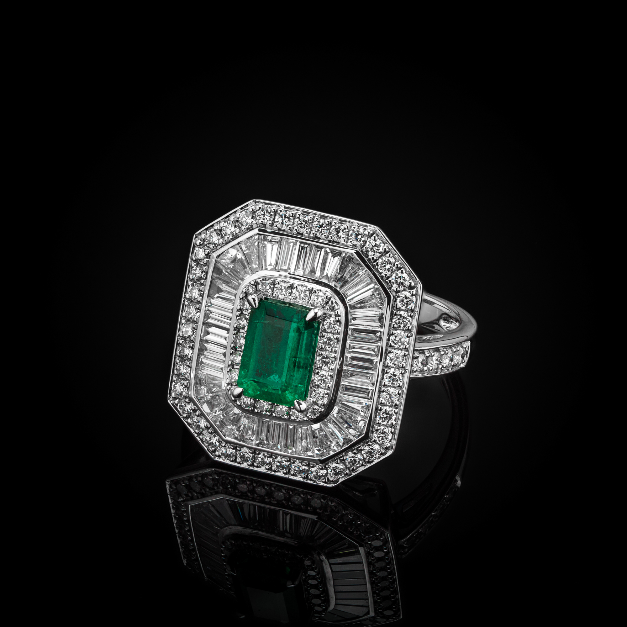 "EmeraldPrestige™" Ring in white gold 18k, photo 7