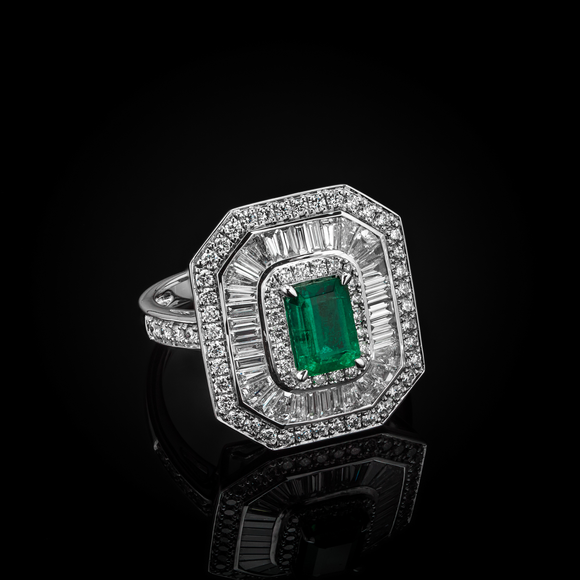 "EmeraldPrestige™" Ring in white gold 18k, photo 8