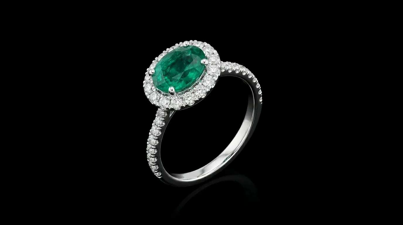 "EmeraldSignature™" Ring in white gold, photo 2