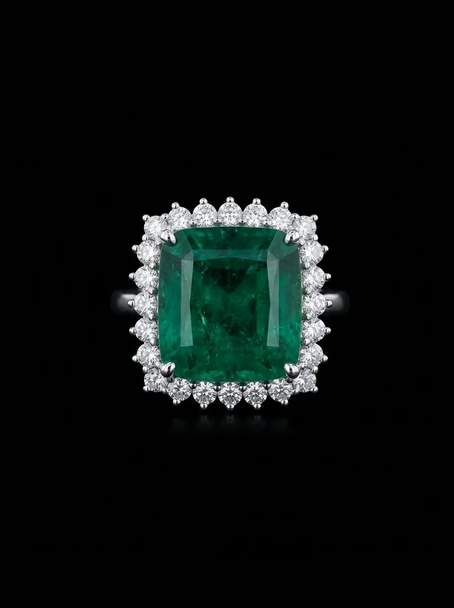 "EmeraldSovereign™" Ring in white gold 18k, photo 2