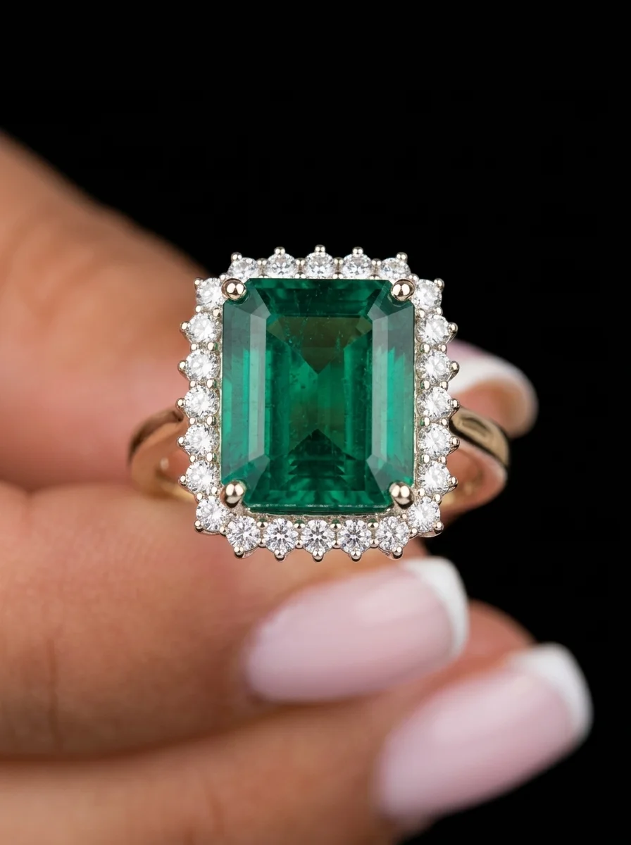"EmeraldSovereign™" Ring in white gold 18k, photo 3