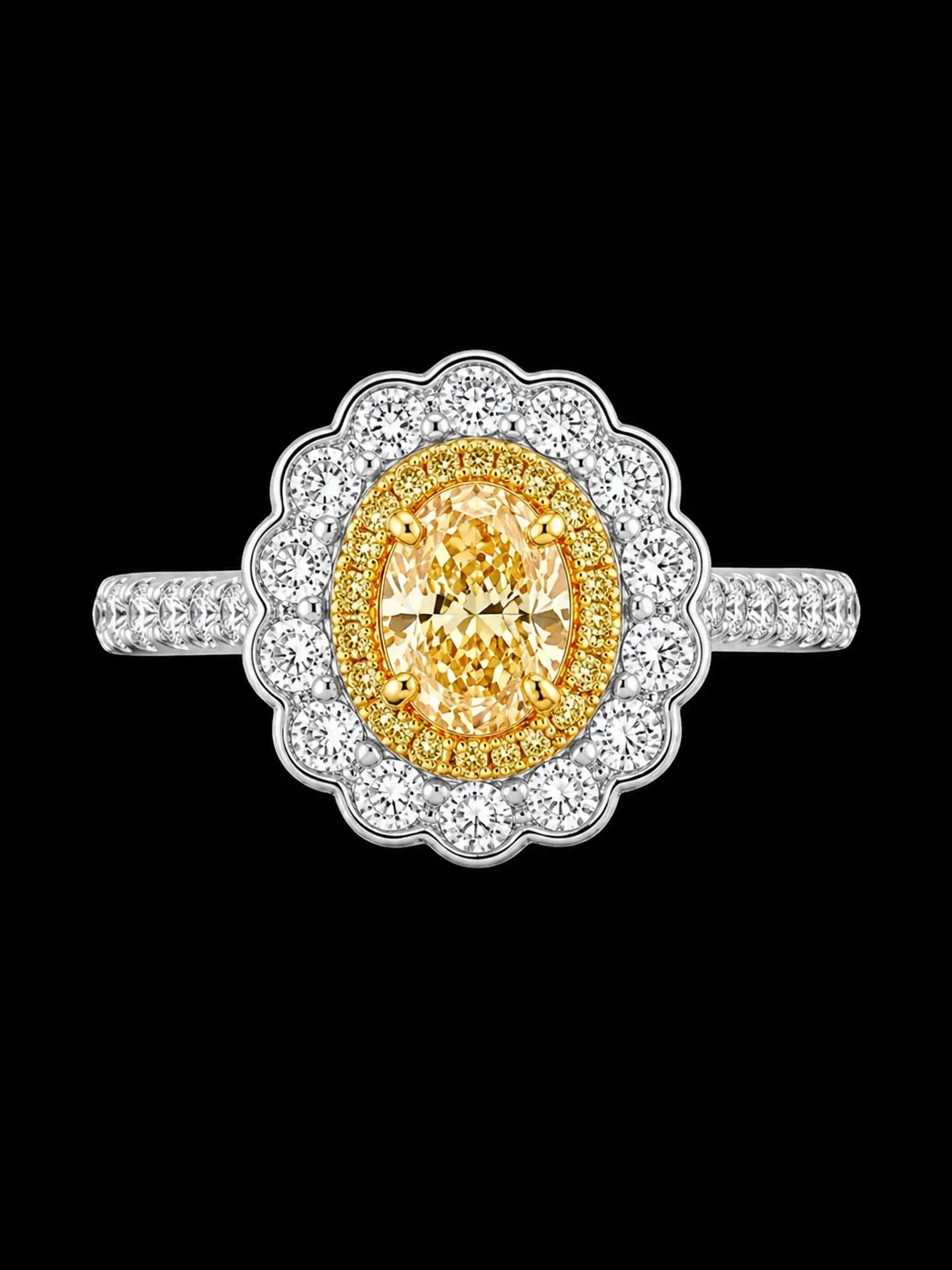 "FancyYellow™" Ring in white gold 18k, photo 2