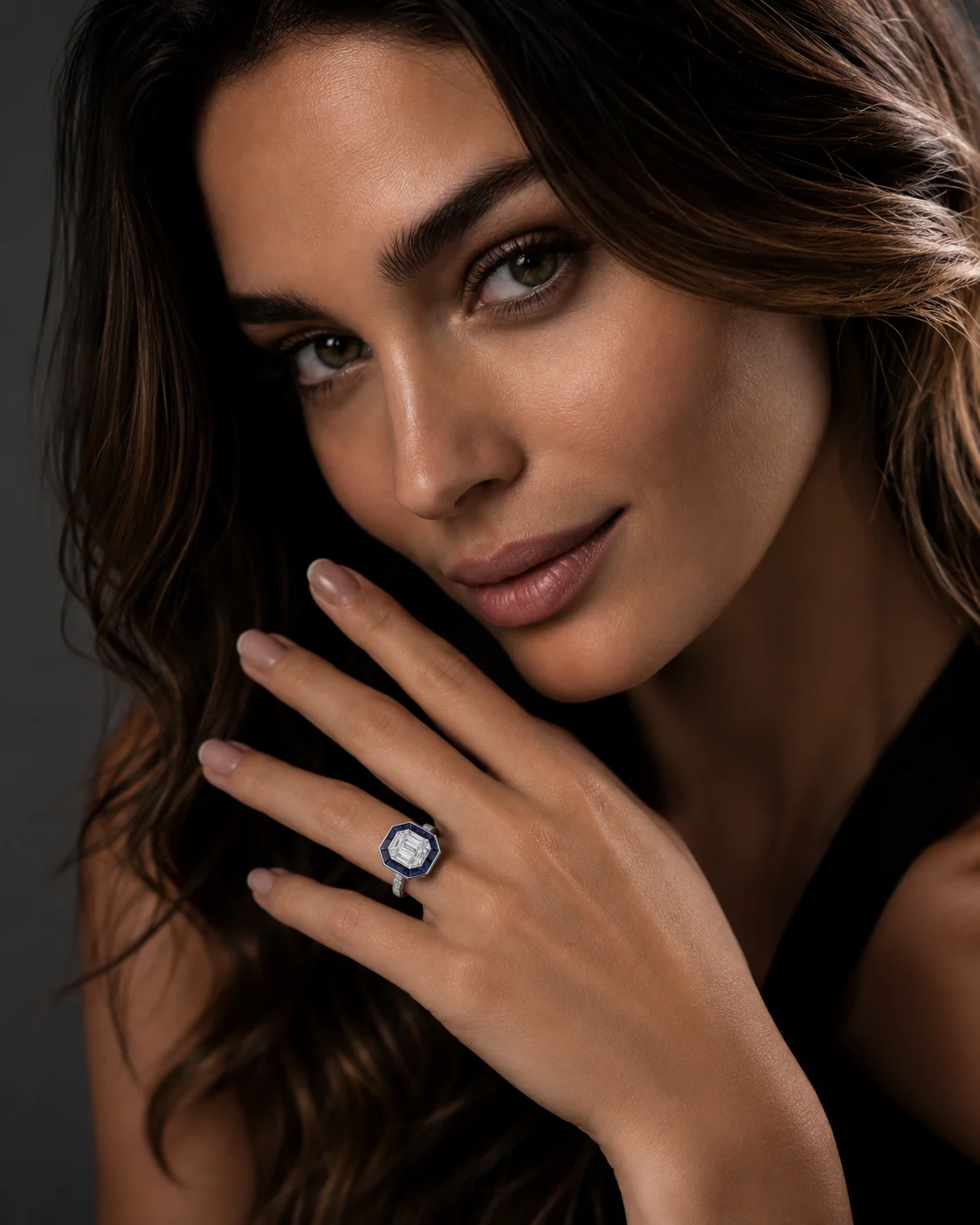 "InvisibleLIMITED™" Sapphire Ring in white gold 18k, photo 2