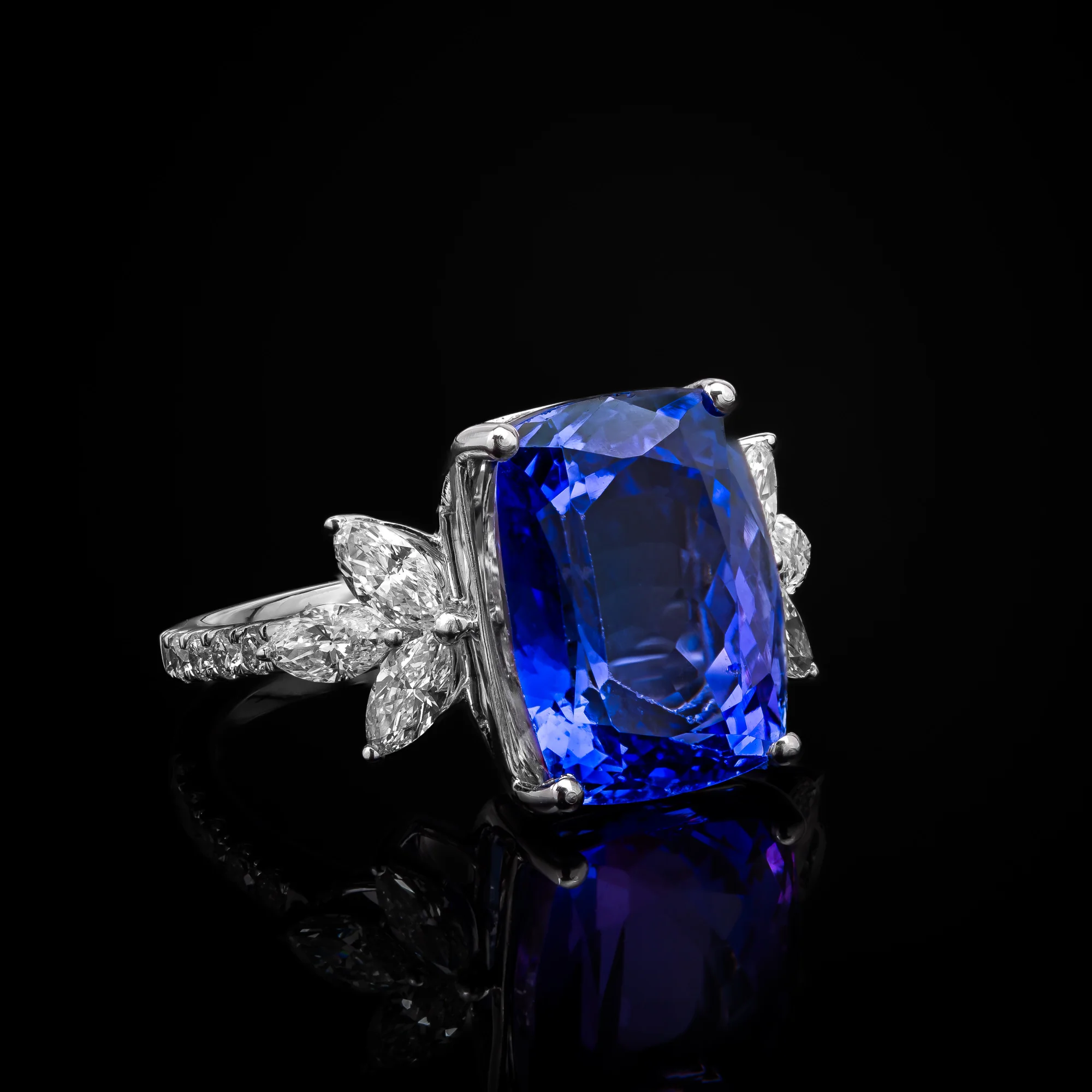 "MidnightAzure™" Ring in white gold 18k, photo 2