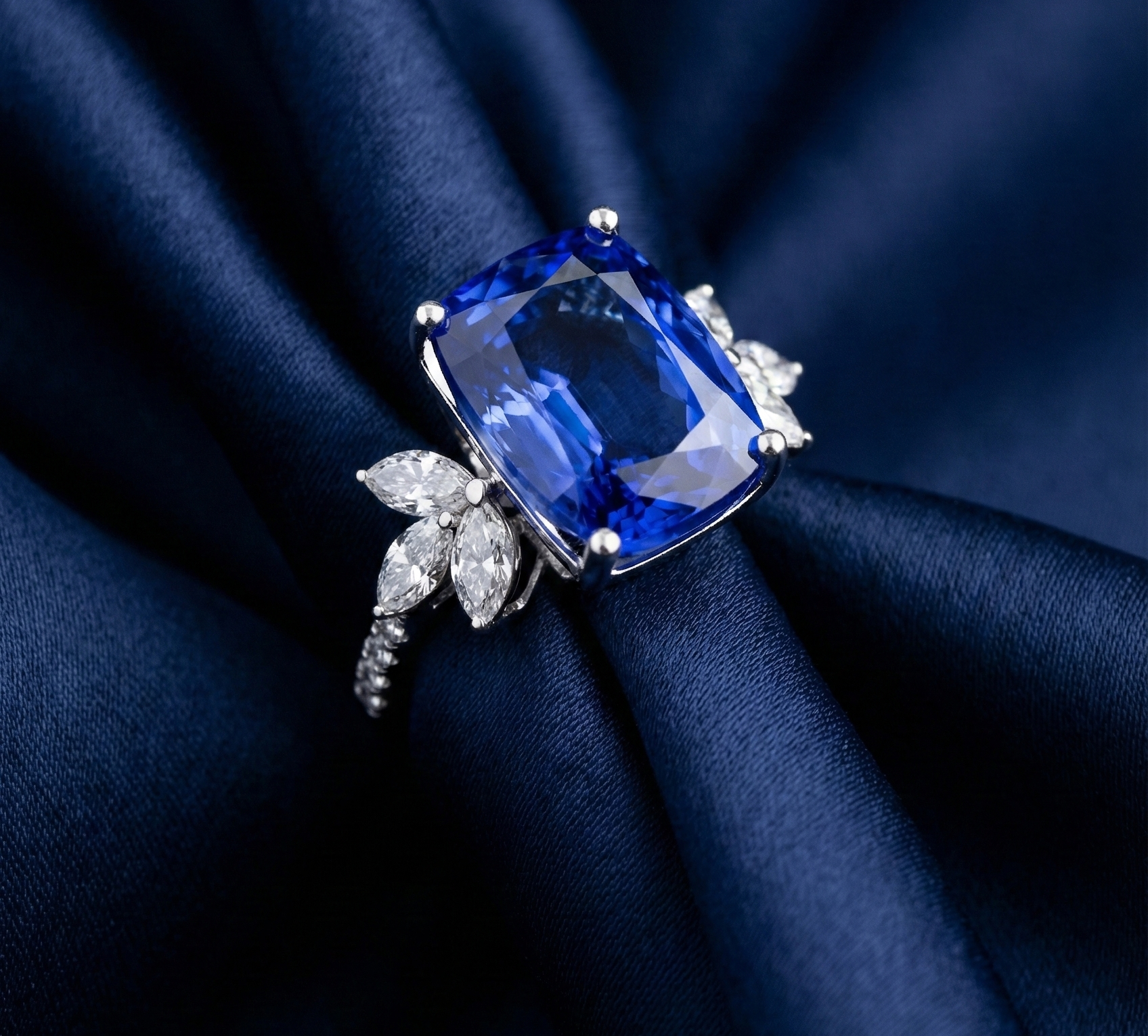 "MidnightAzure™" Ring in white gold 18k, photo 8