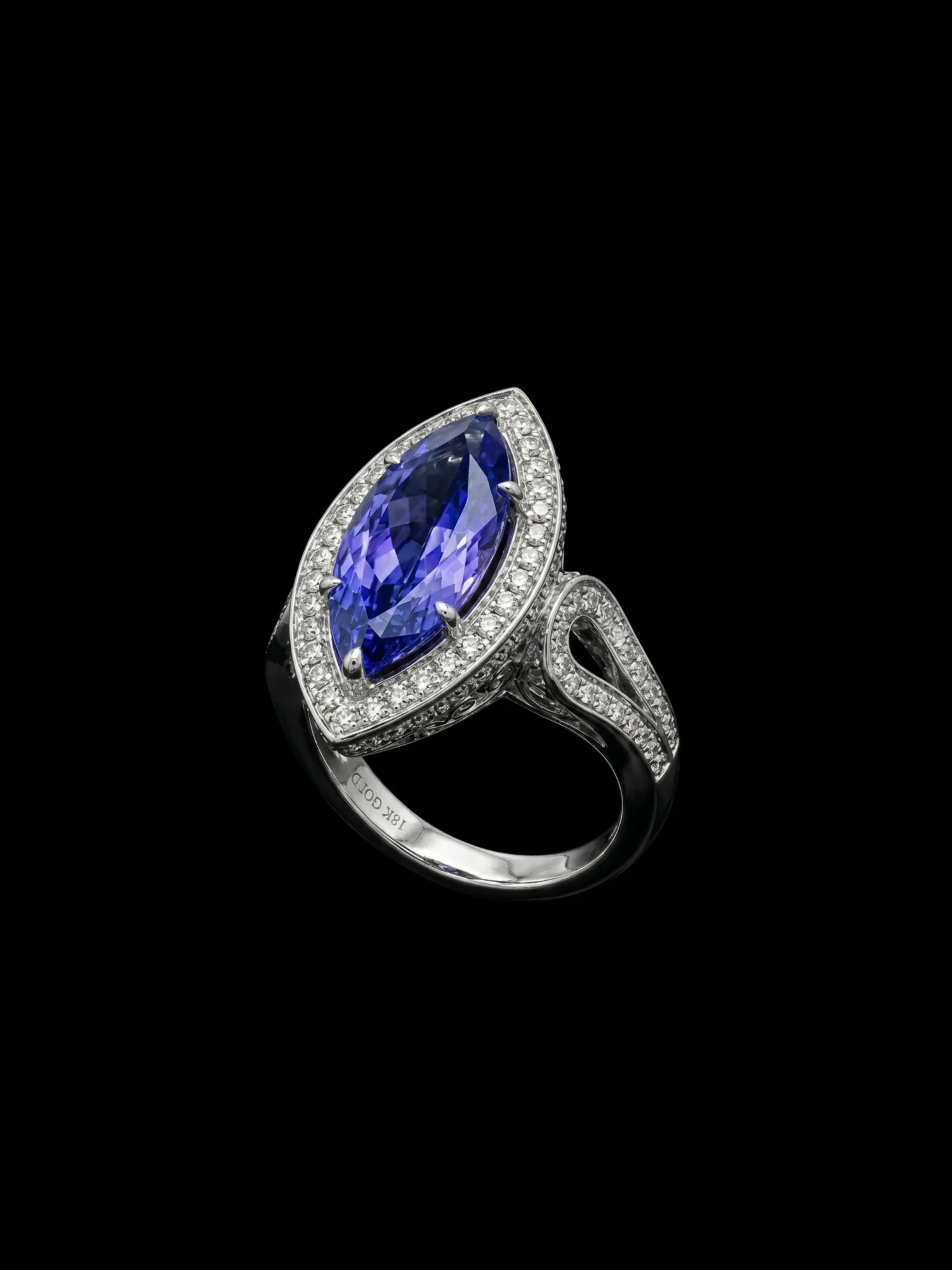 Ring "MidnightTanzanite™" in white gold 18k, product view