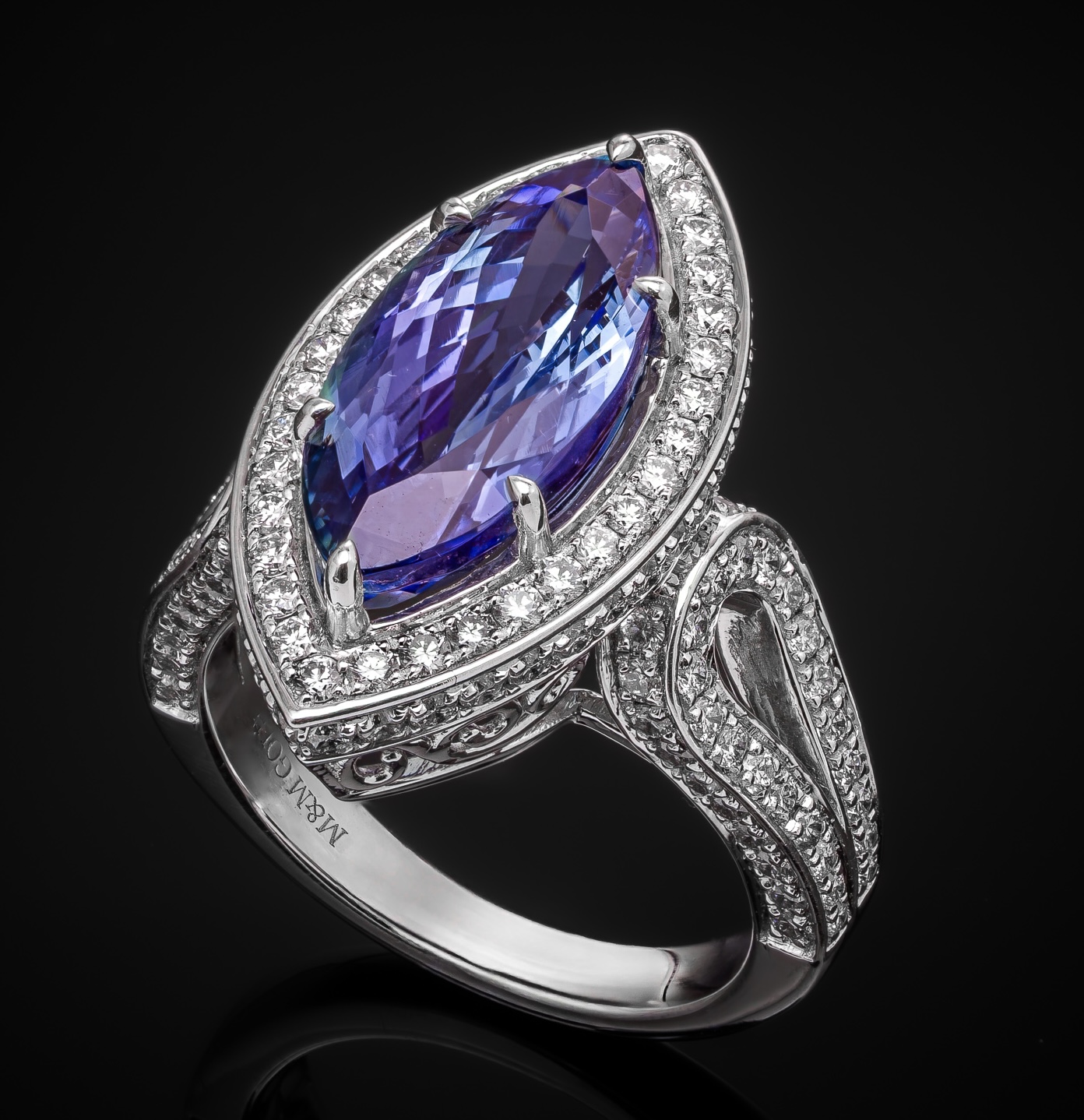 Ring "MidnightTanzanite™" in white gold 18k, photo 2