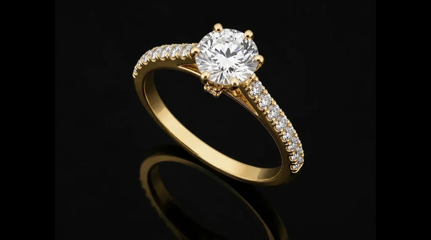 "MyLaurent™" Engagement Ring in yellow gold, product view