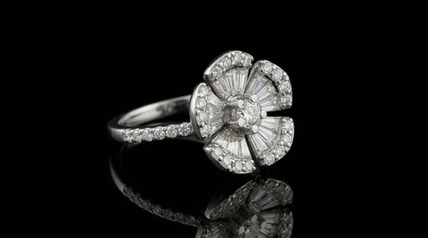 "MysticFloral™" Ring in white gold 18k, photo 4