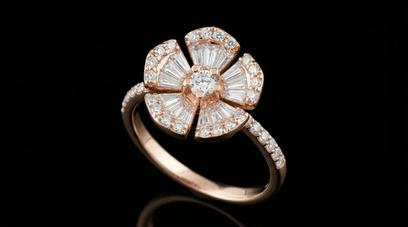 "MysticFloral™" Ring in rose gold 18k, product view