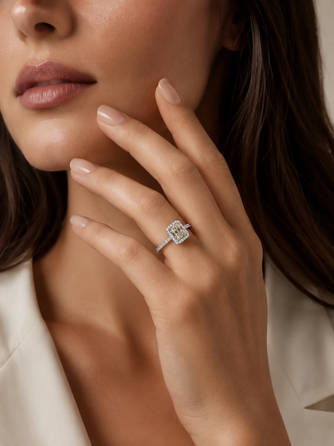 "RadiantCut™" Ring in white gold 18k, photo 2
