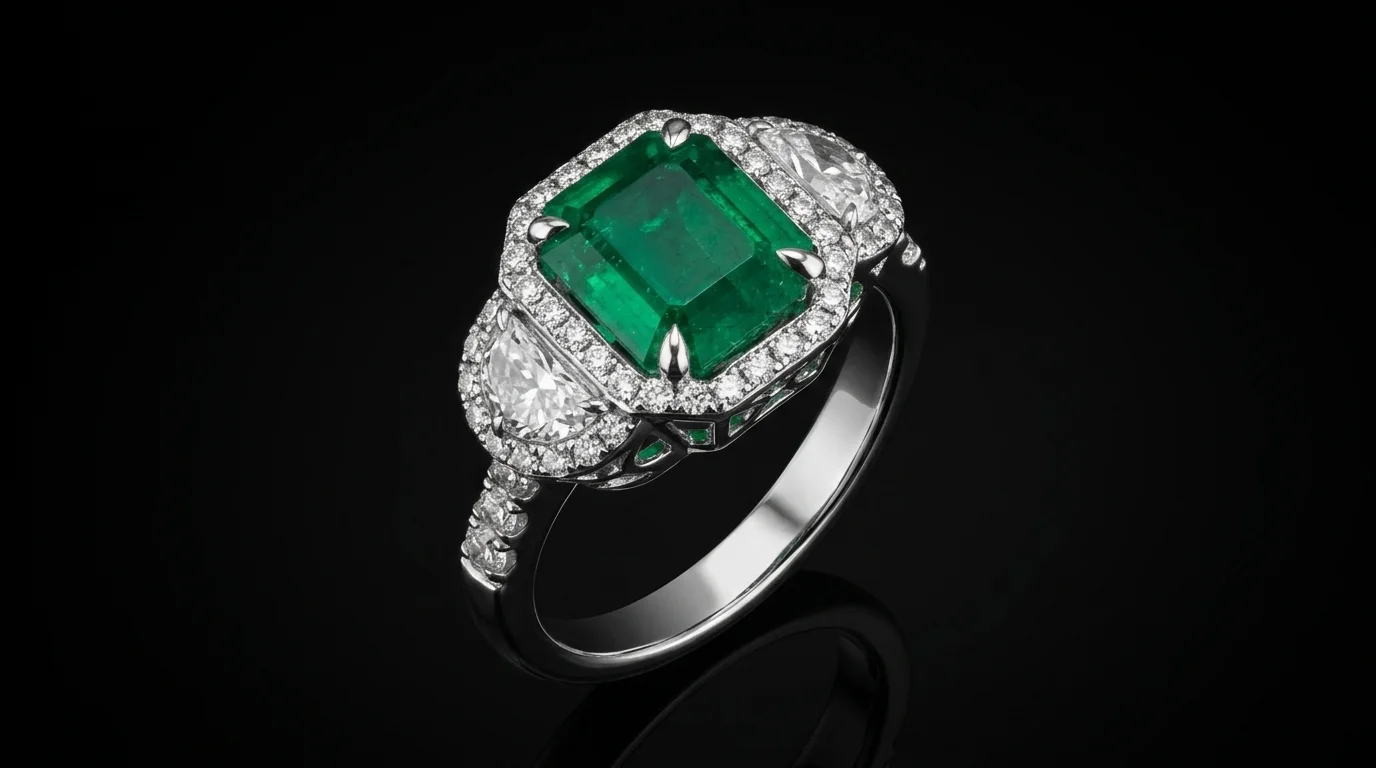 Ring "RoyalEmerald™" in white gold 18k, photo 2