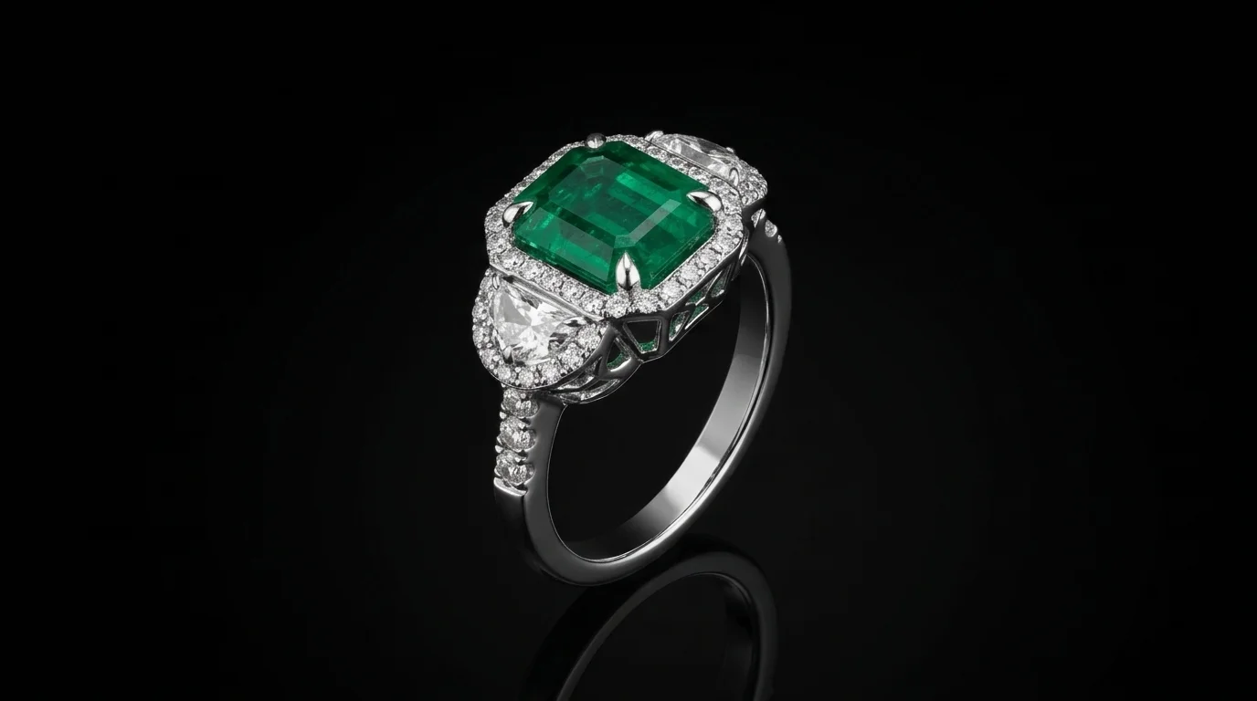 Ring "RoyalEmerald™" in white gold 18k, photo 3