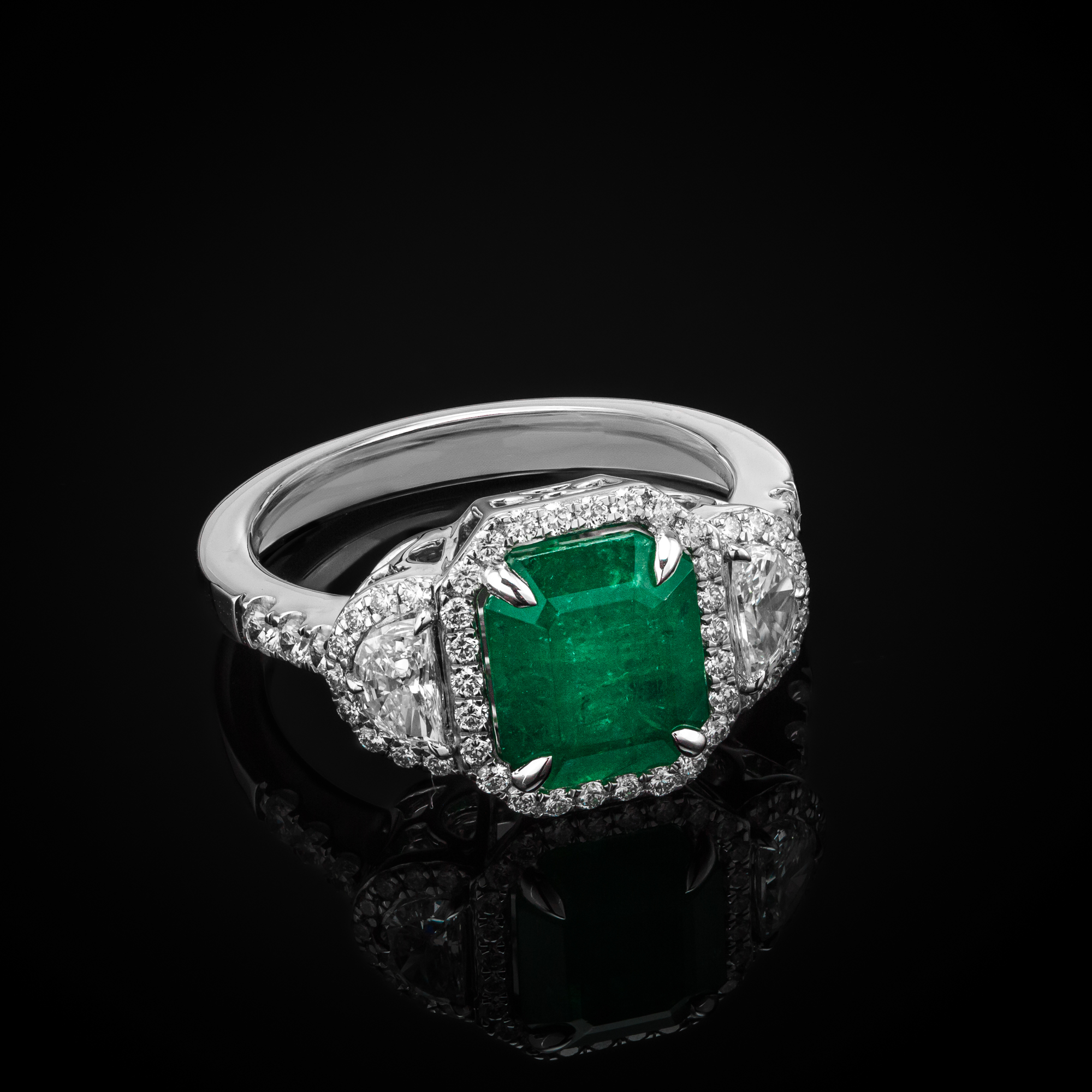 Ring "RoyalEmerald™" in white gold 18k, photo 6