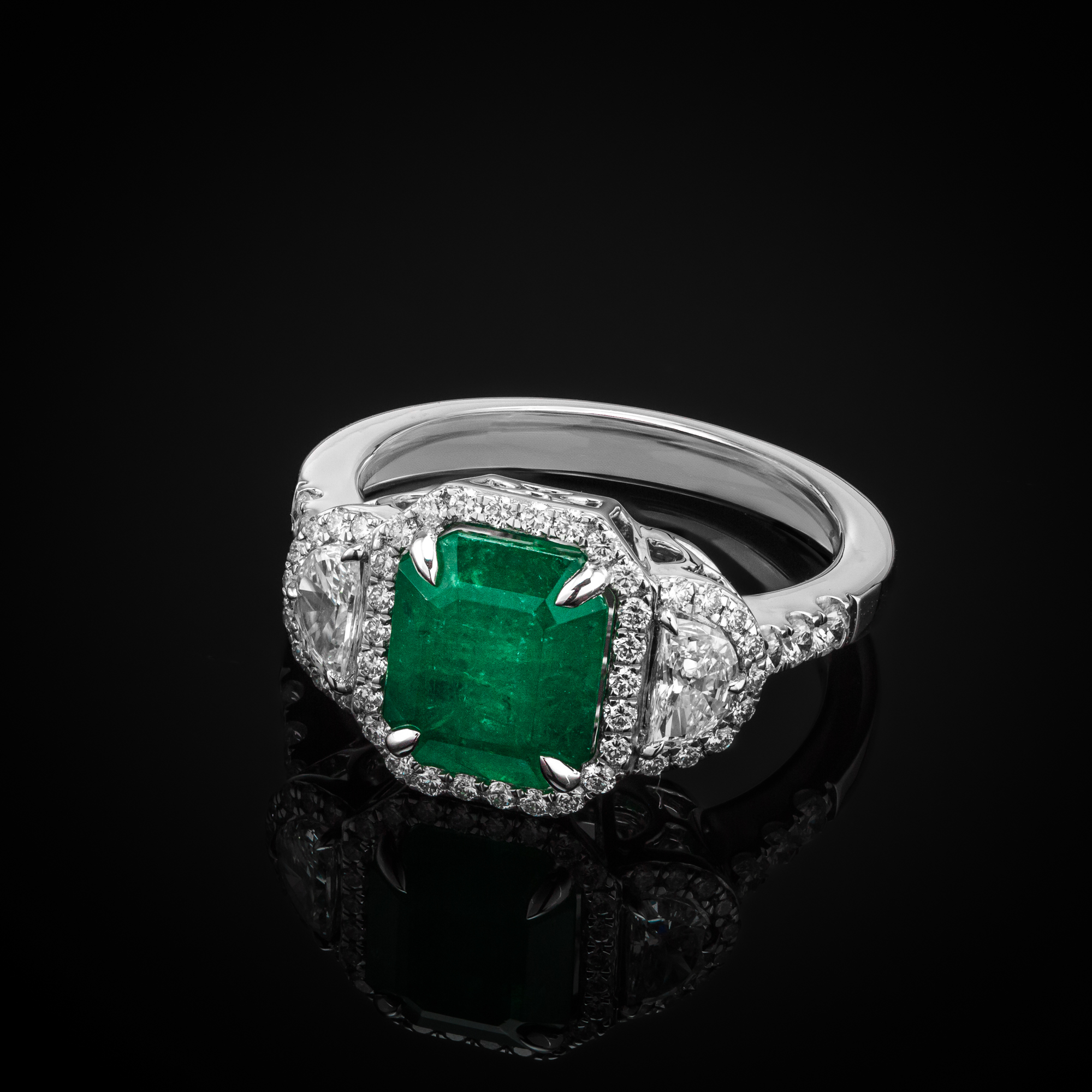 Ring "RoyalEmerald™" in white gold 18k, photo 7