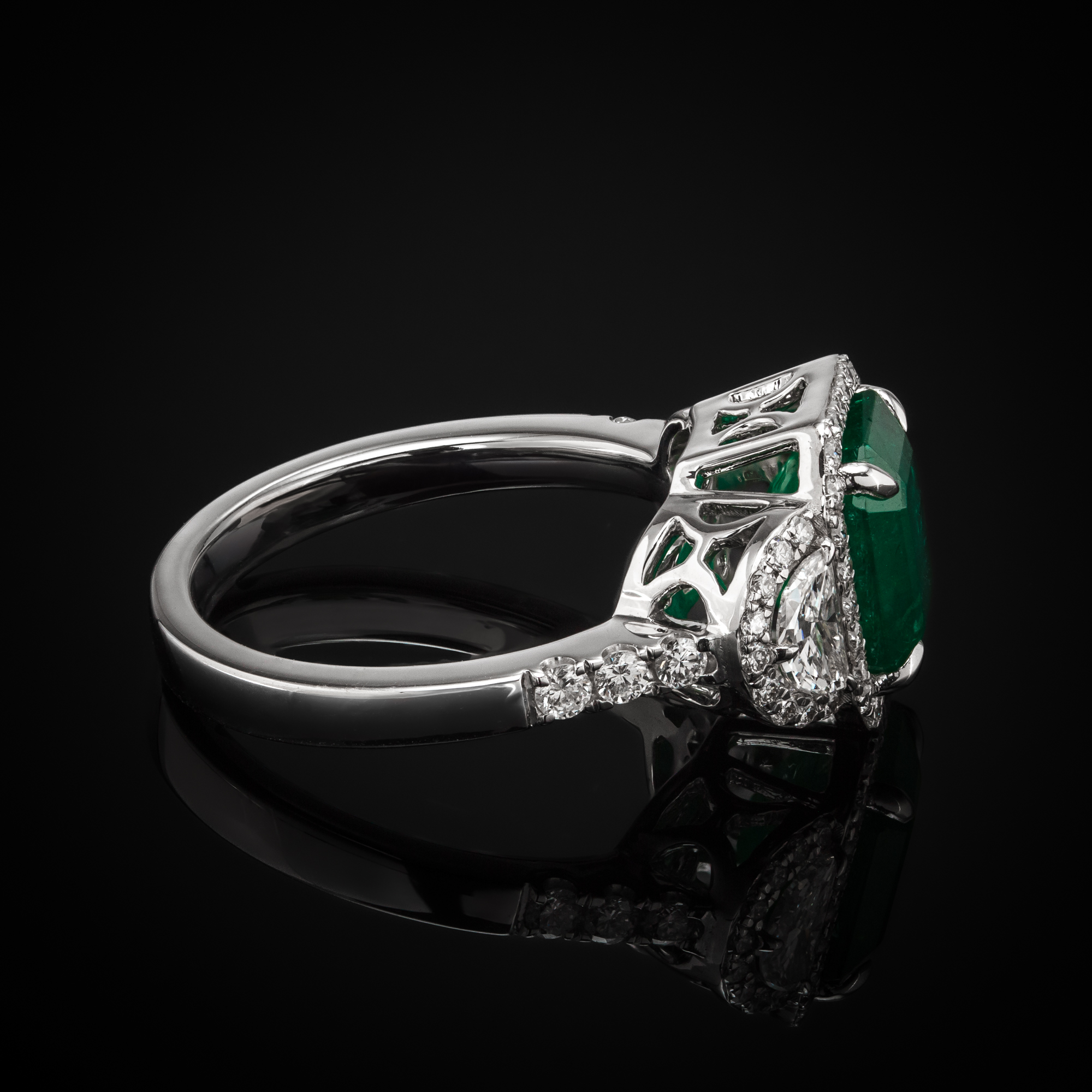 Ring "RoyalEmerald™" in white gold 18k, photo 8