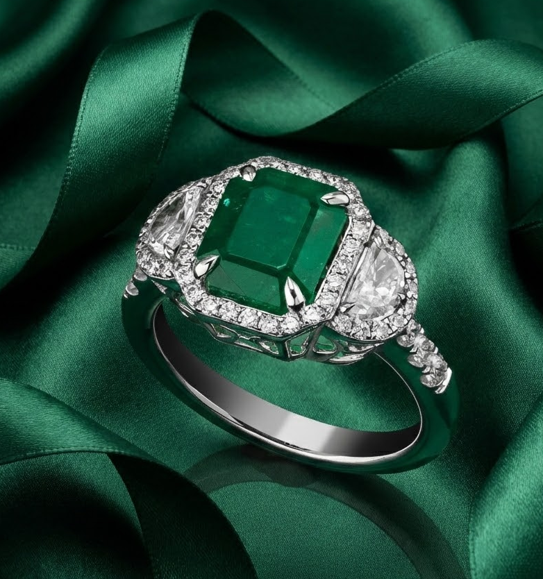 Ring "RoyalEmerald™" in white gold 18k, photo 9