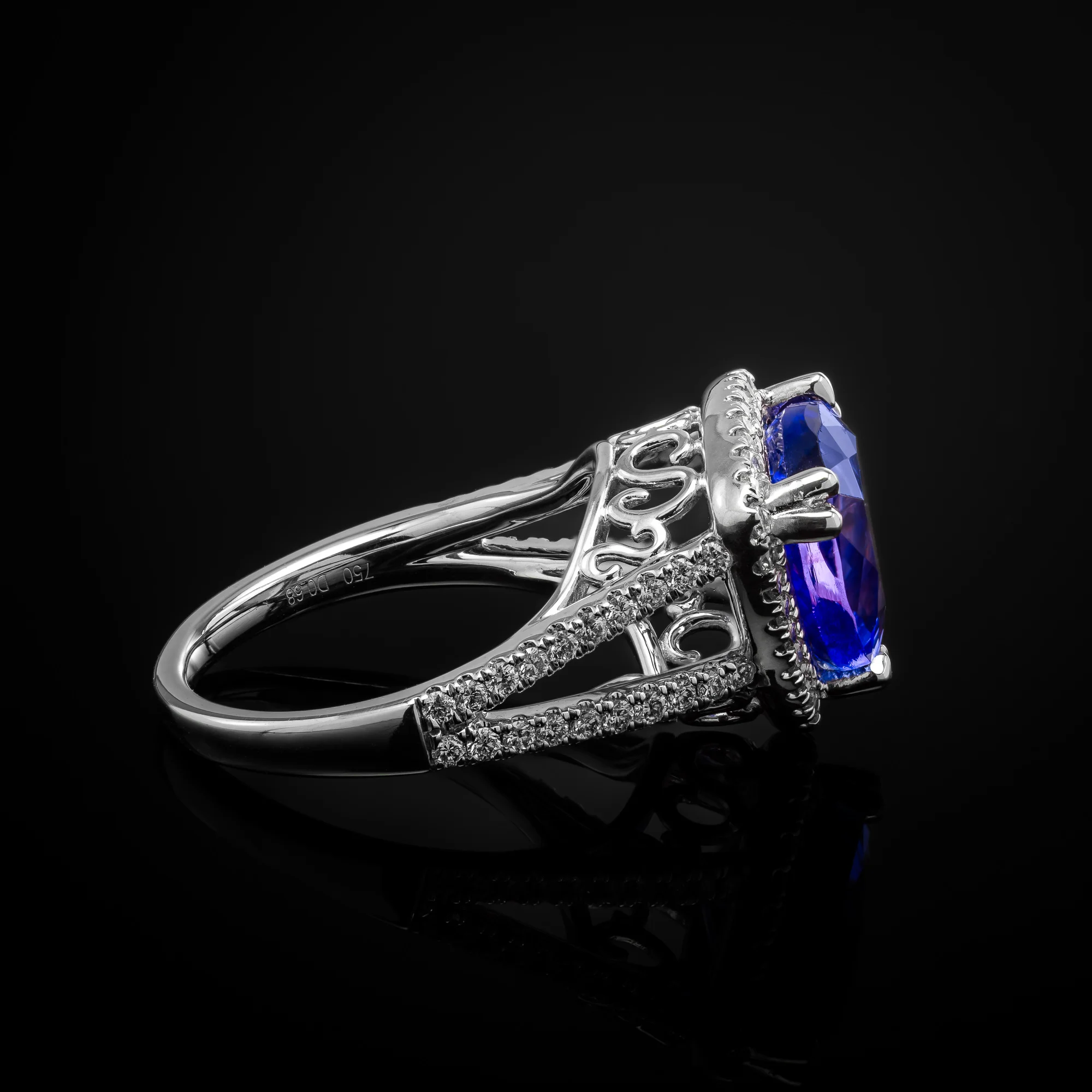 "RoyalTanzanite™" Ring in white gold 18k, photo 2