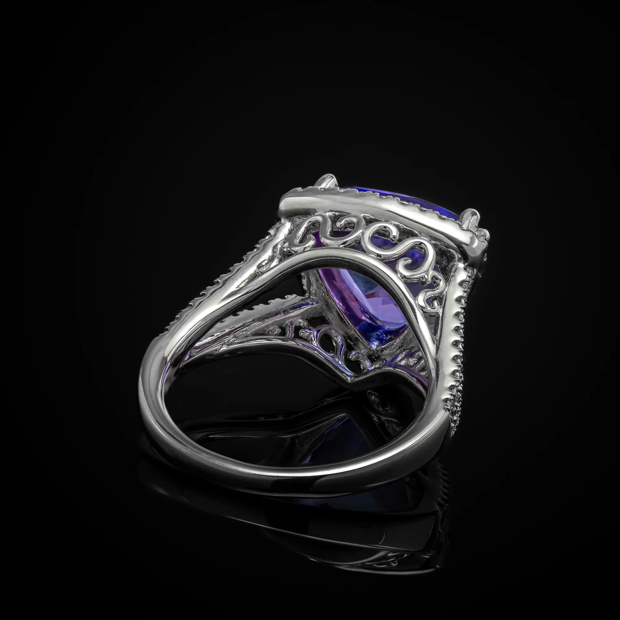 "RoyalTanzanite™" Ring in white gold 18k, photo 4
