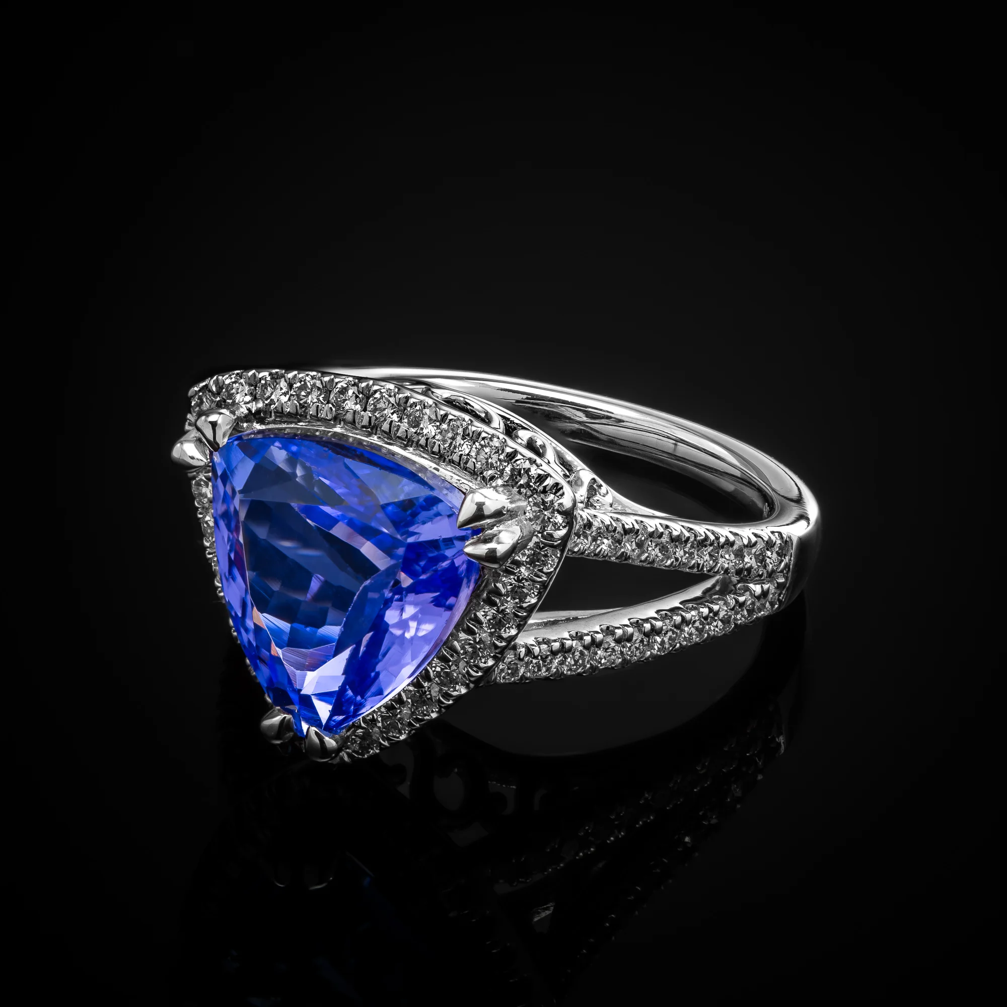 "RoyalTanzanite™" Ring in white gold 18k, photo 6
