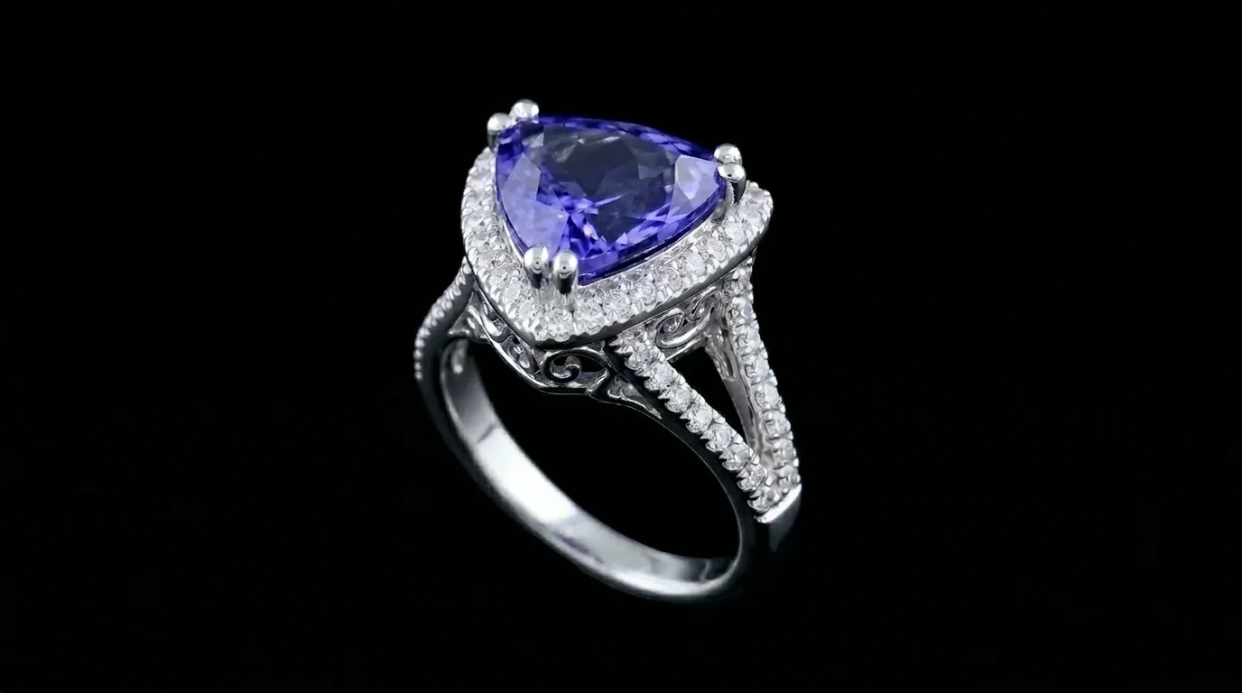 "RoyalTanzanite™" Ring in white gold 18k, photo 7