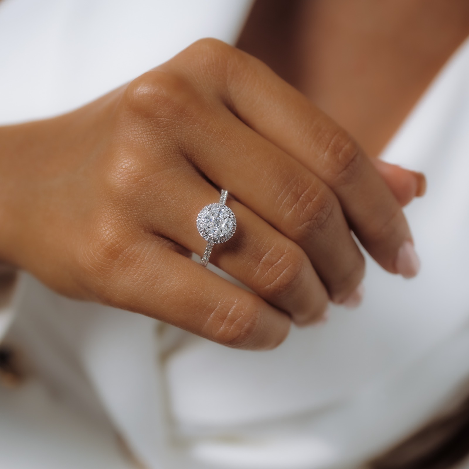 SolitaireAurora big Ring in white gold 18k, photo 2