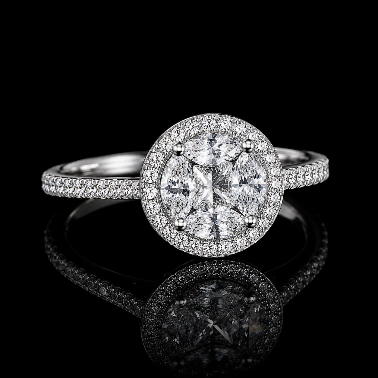 SolitaireAurora big Ring in white gold 18k, photo 3