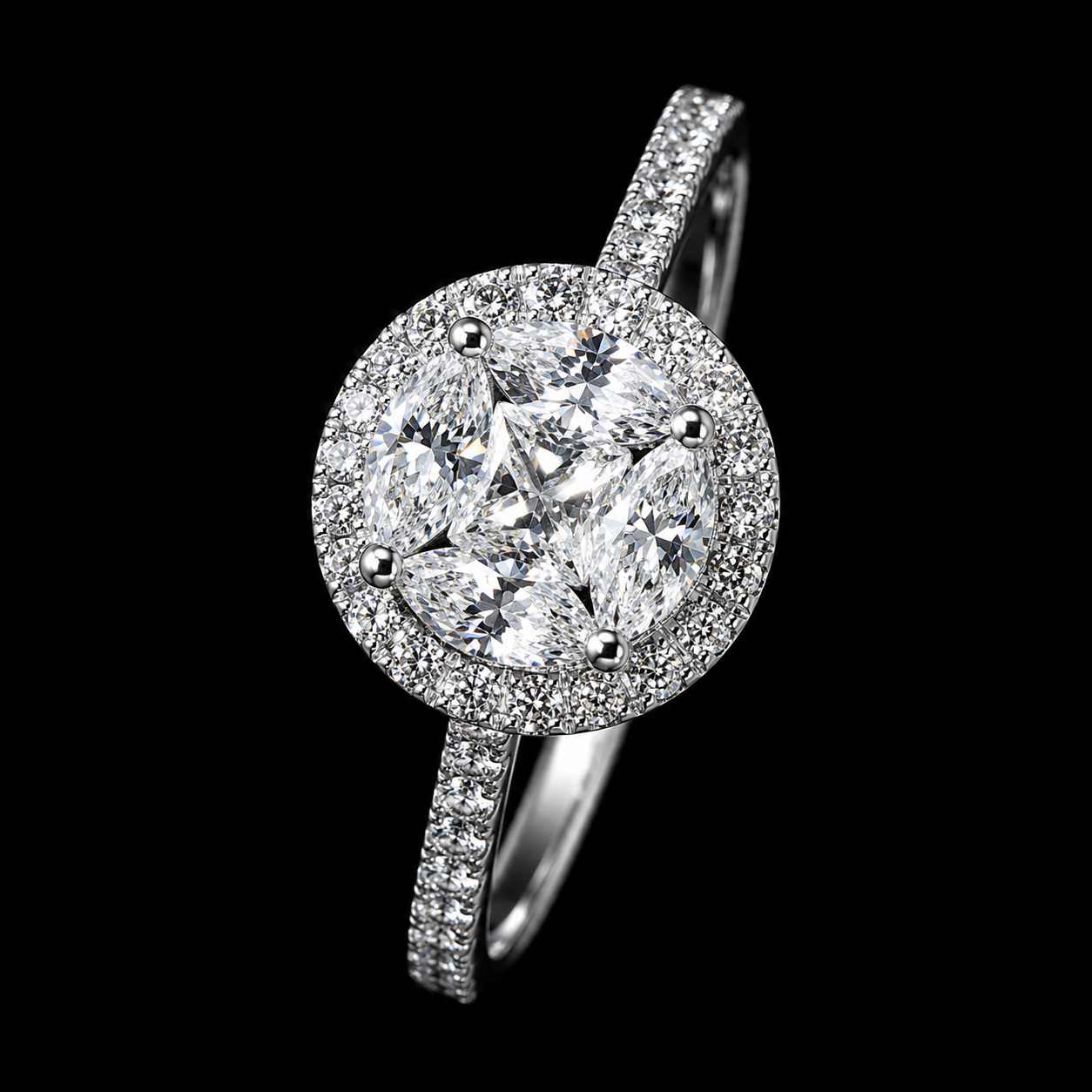 SolitaireAurora big Ring in white gold 18k, photo 4