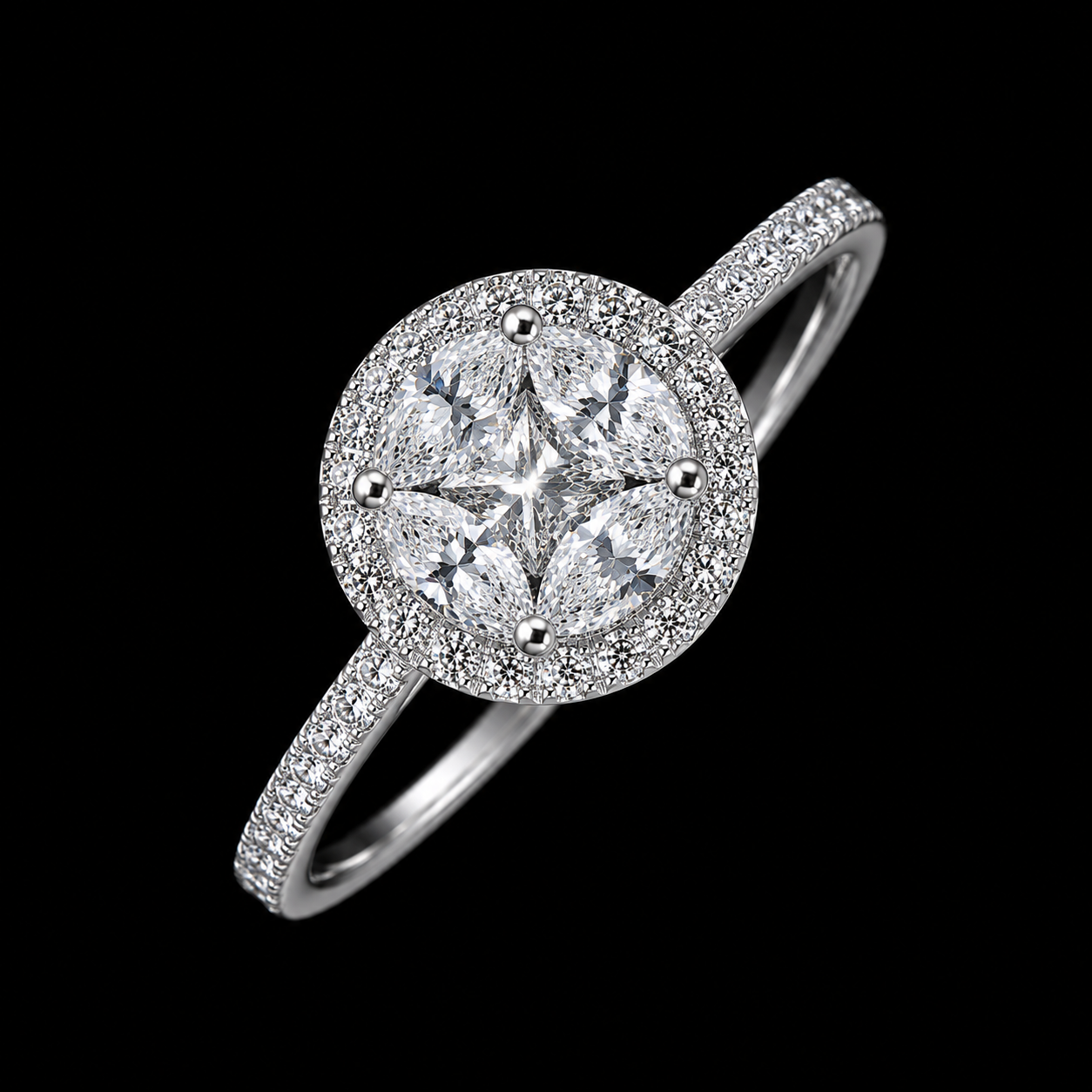 SolitaireAurora big Ring in white gold 18k, photo 5