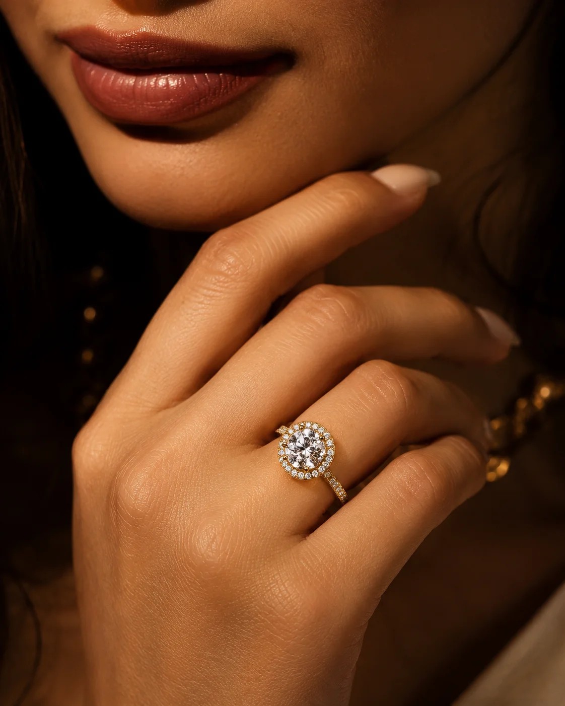 SolitaireAurora big Ring in yellow gold 18k, photo 2
