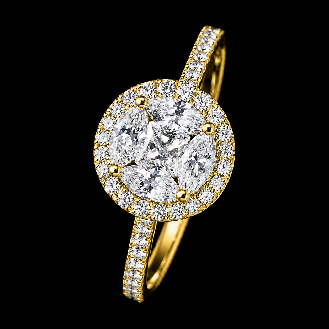 SolitaireAurora big Ring in yellow gold 18k, photo 3