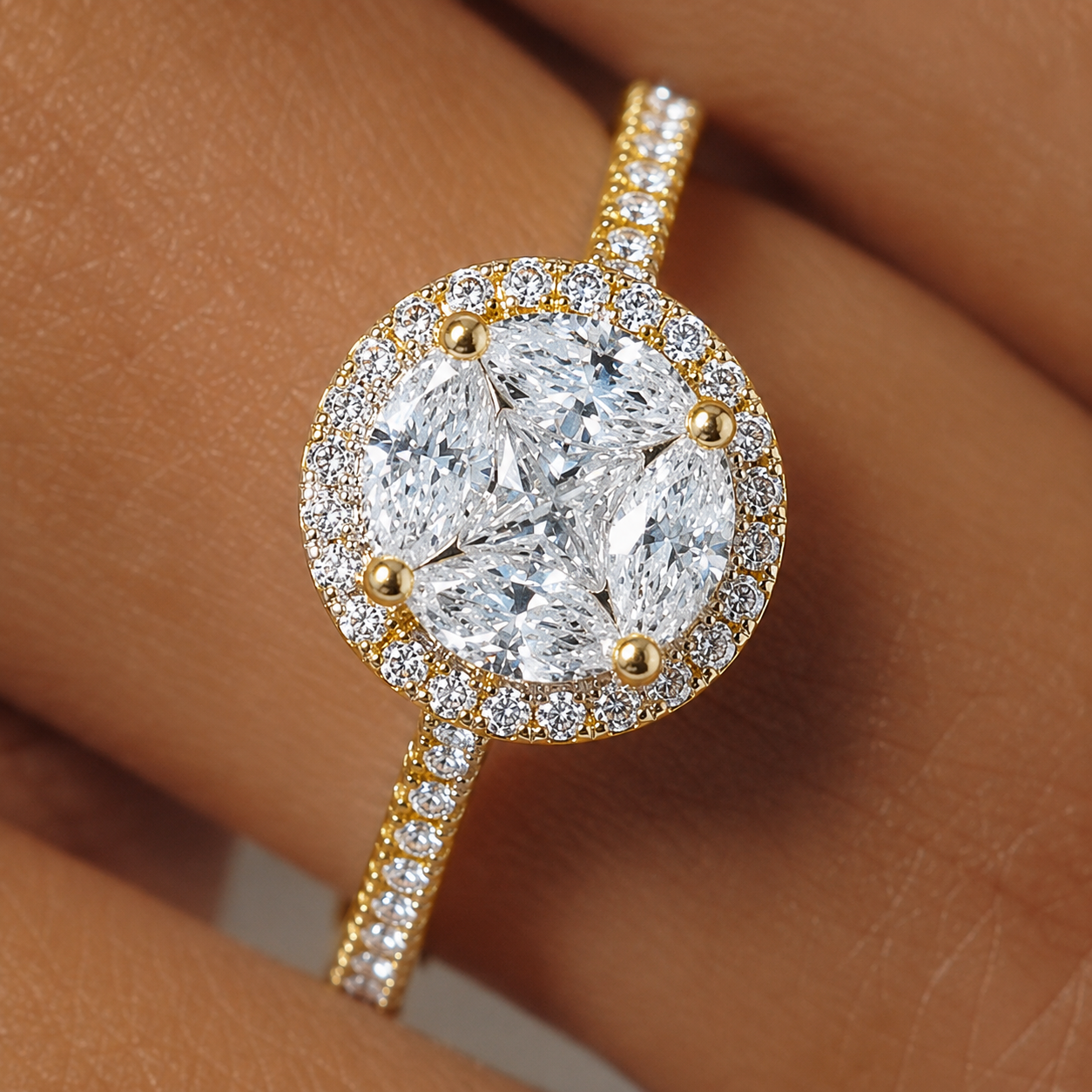 SolitaireAurora big Ring in yellow gold 18k, photo 4