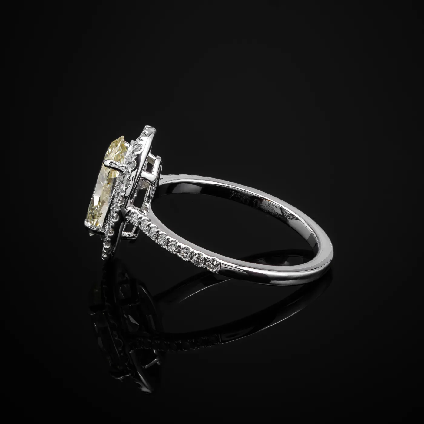 Sunburst Ring 1.36ct in white gold, photo 3
