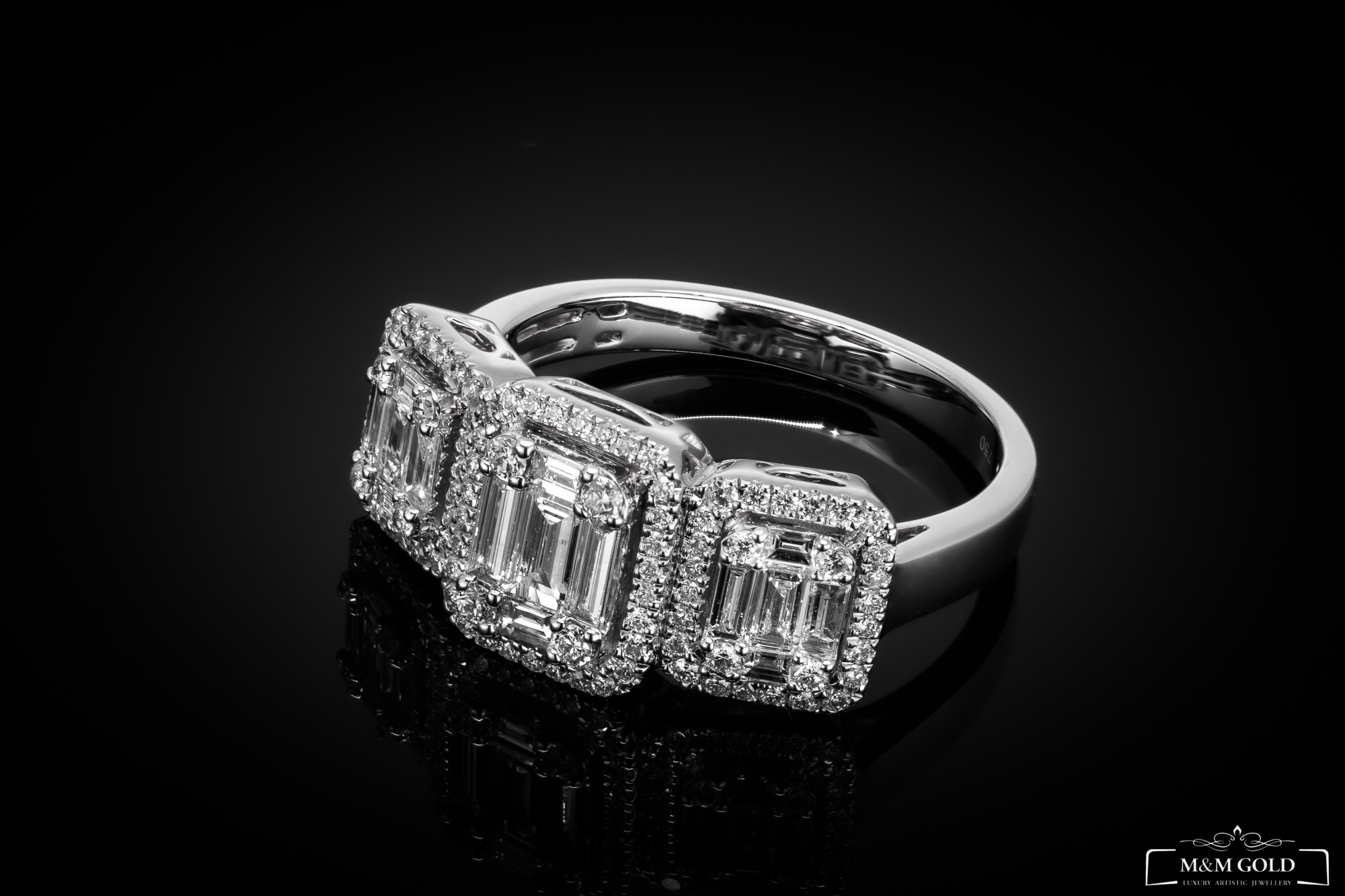 "TripleInvisible™" Ring in white gold 18k, photo 4