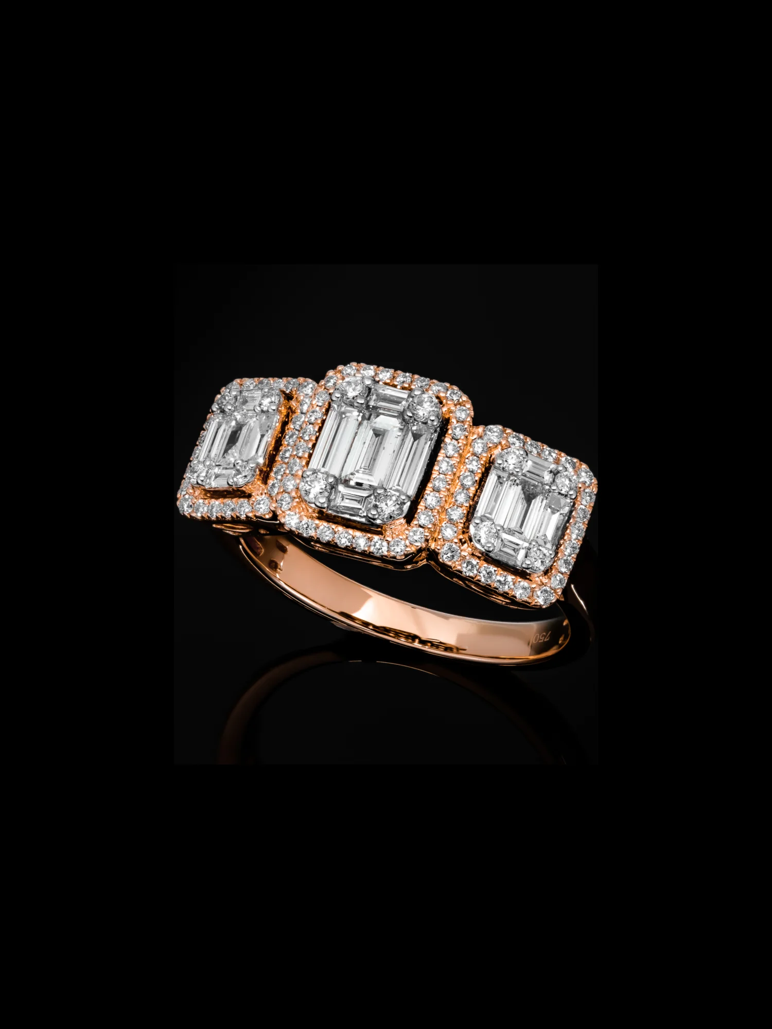 "TripleInvisible™" Ring – Rose gold 18k