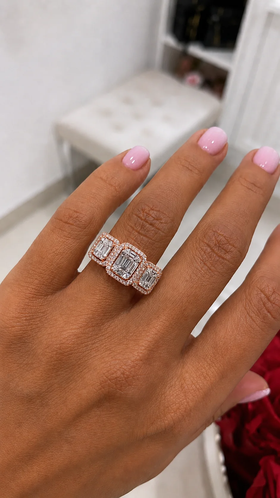 "TripleInvisible™" Ring in rose gold 18k, photo 2