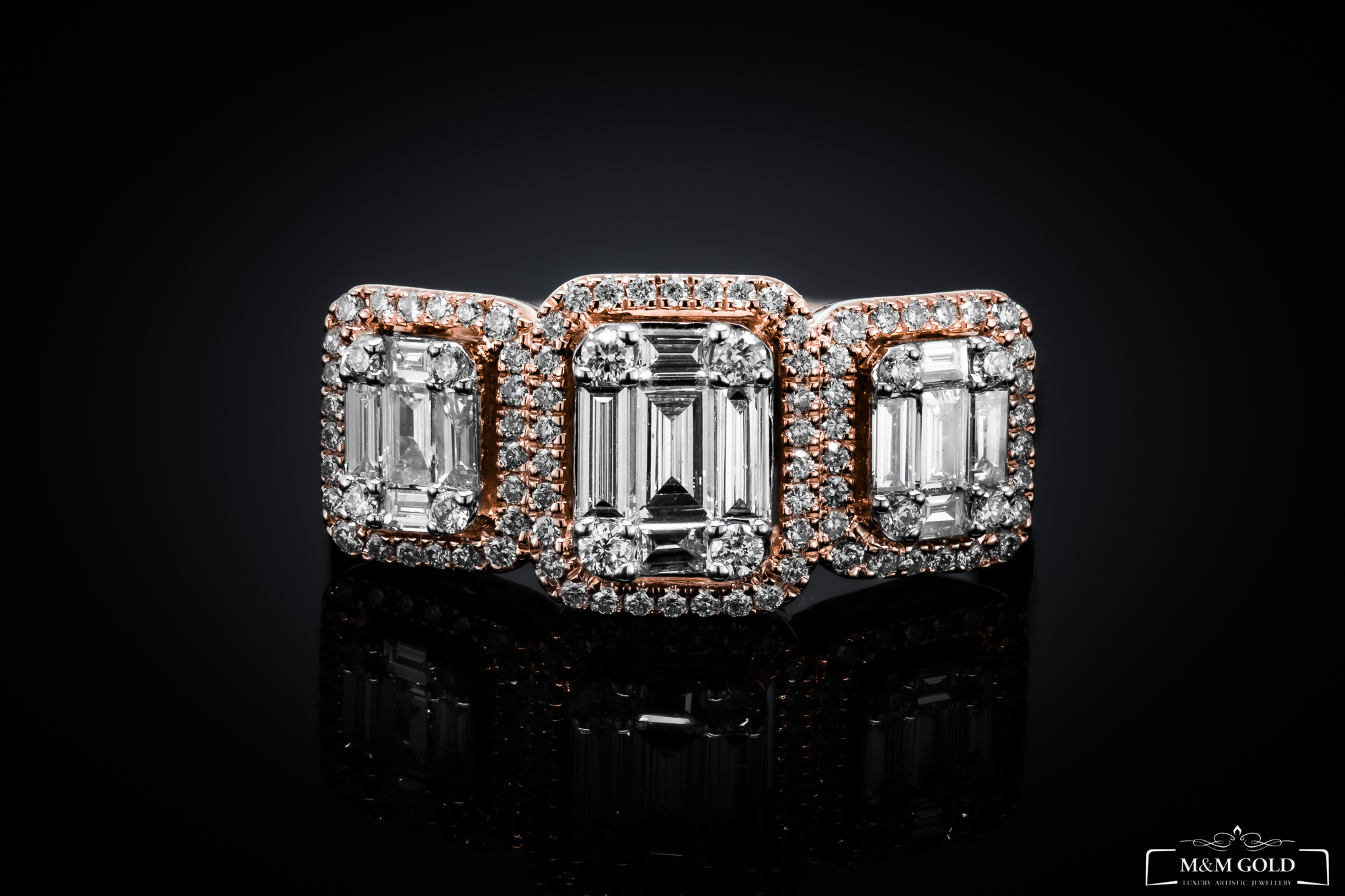 "TripleInvisible™" Ring in rose gold 18k, photo 3