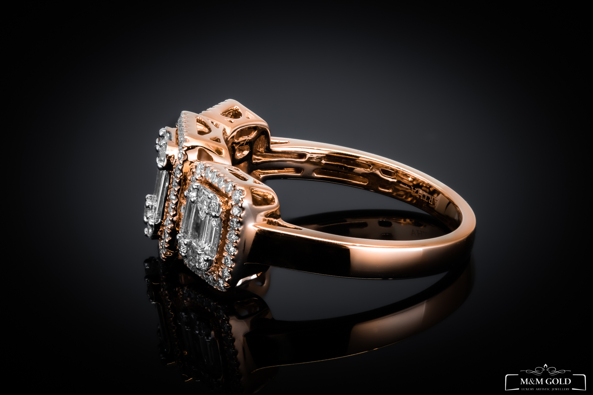 "TripleInvisible™" Ring in rose gold 18k, photo 5