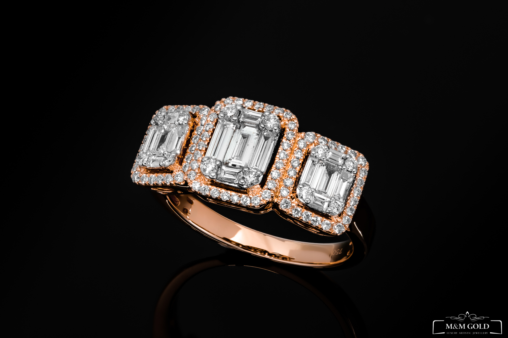 "TripleInvisible™" Ring in rose gold 18k, photo 6