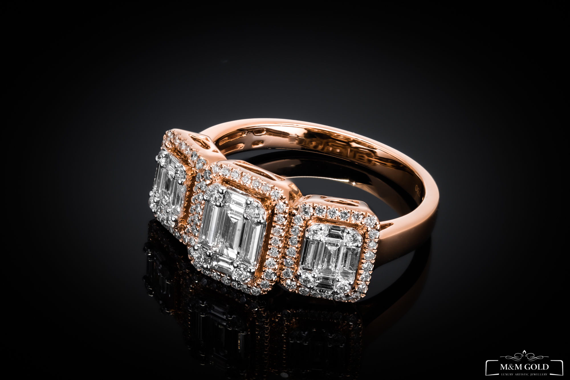"TripleInvisible™" Ring in rose gold 18k, photo 7