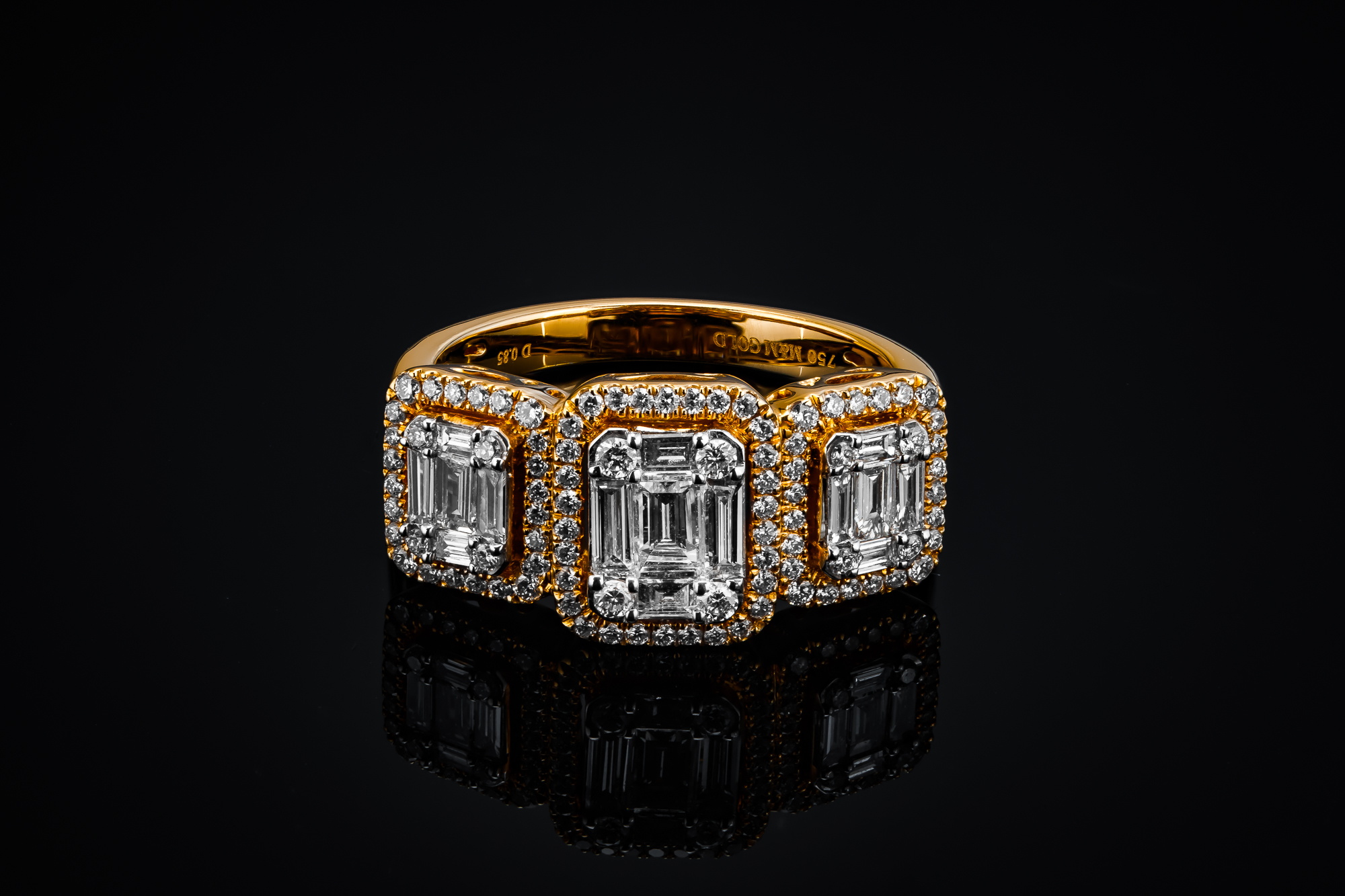 "TripleInvisible™" Ring in yellow gold 18k, photo 3
