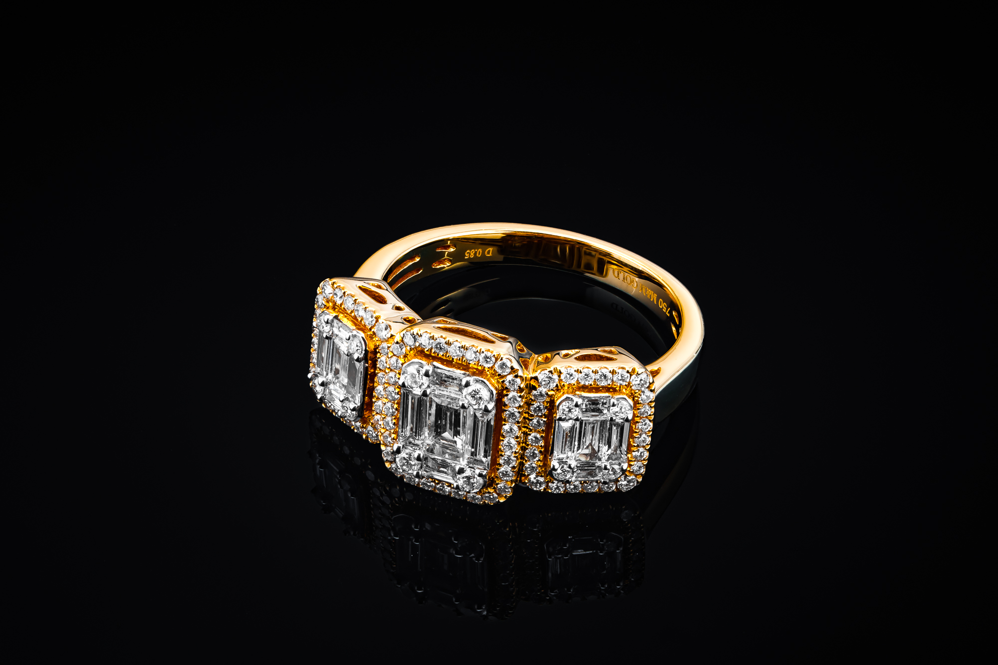 "TripleInvisible™" Ring in yellow gold 18k, photo 6