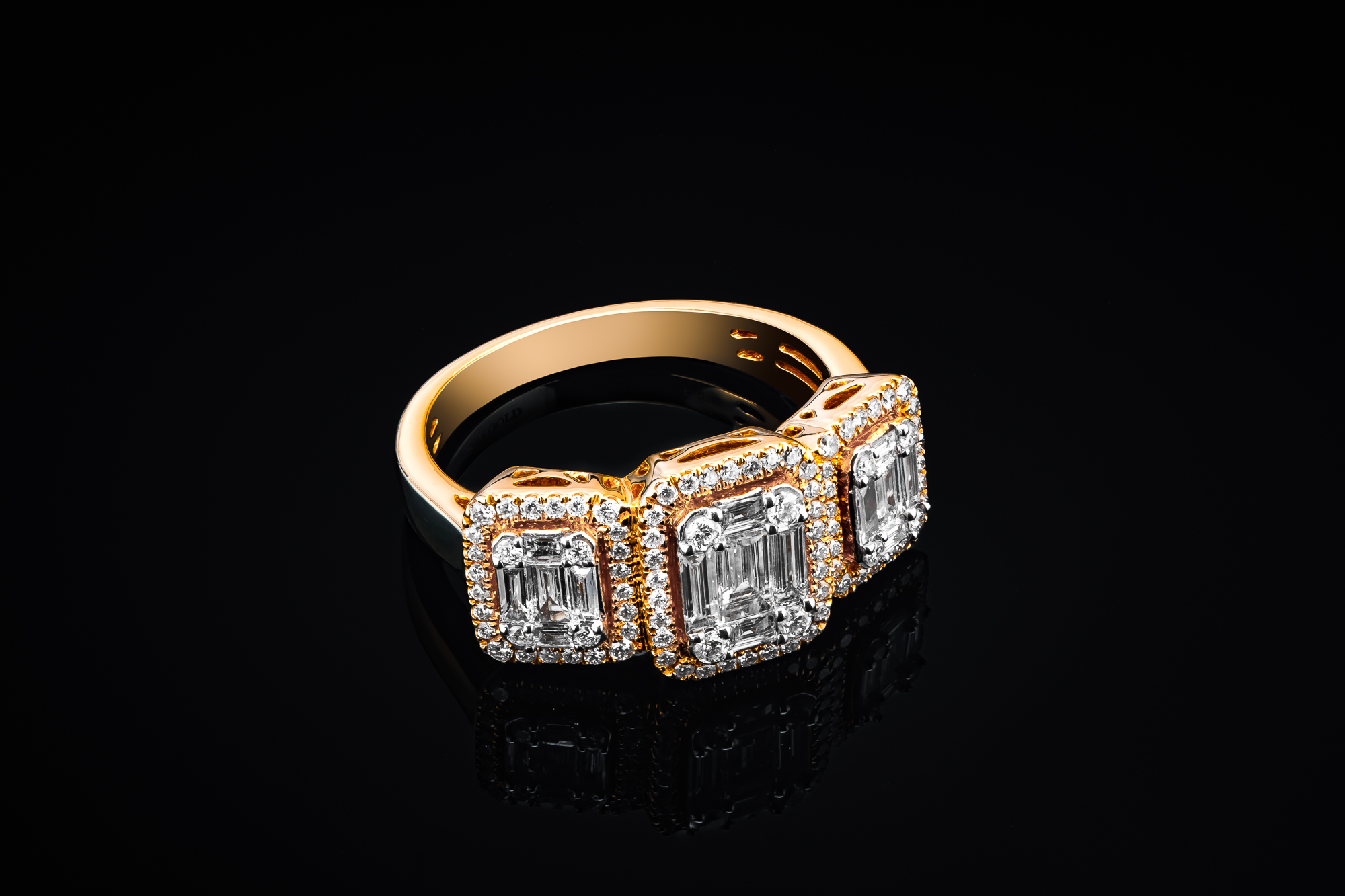 "TripleInvisible™" Ring in yellow gold 18k, photo 7