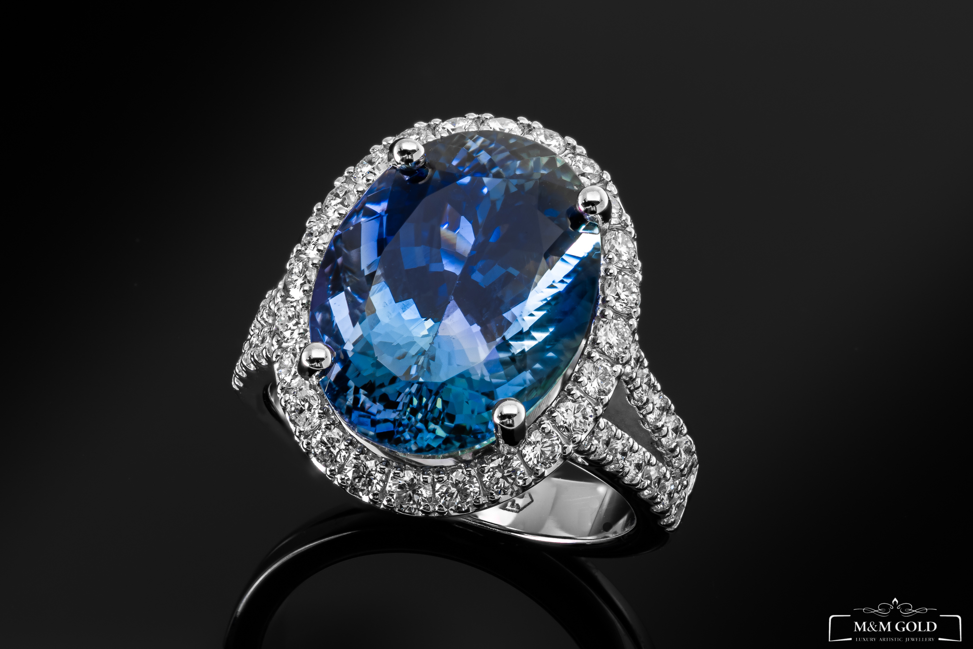 "VelvetOcean™" Ring in white gold 18k, photo 2