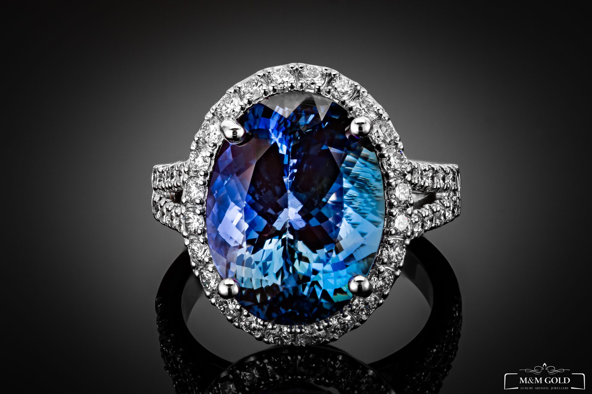 "VelvetOcean™" Ring in white gold 18k, photo 3